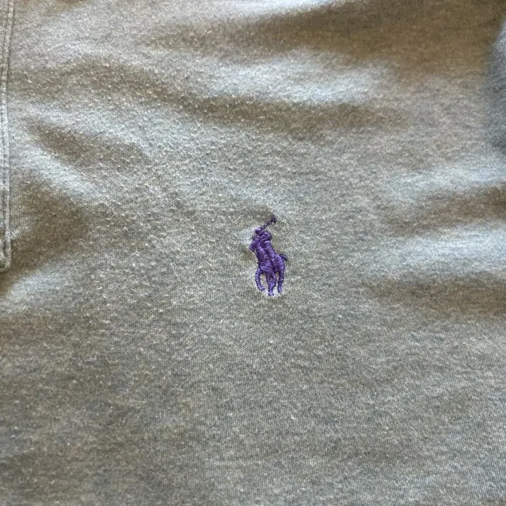 Ralph Lauren Polo‎ Shirt Adult Medium Green Purple Pony Soft Golf Casual Mens